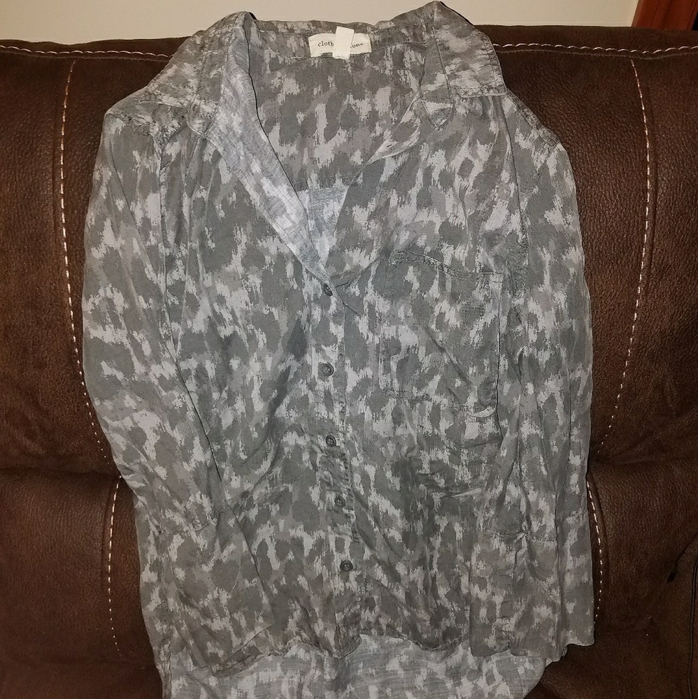 Grey print blouse